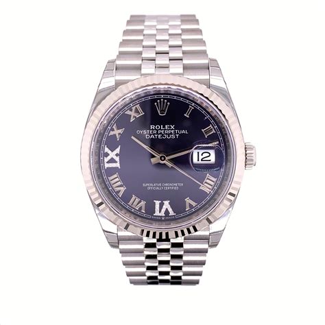 rolex datejust 36 purple|rolex datejust 36 diamond bezel.